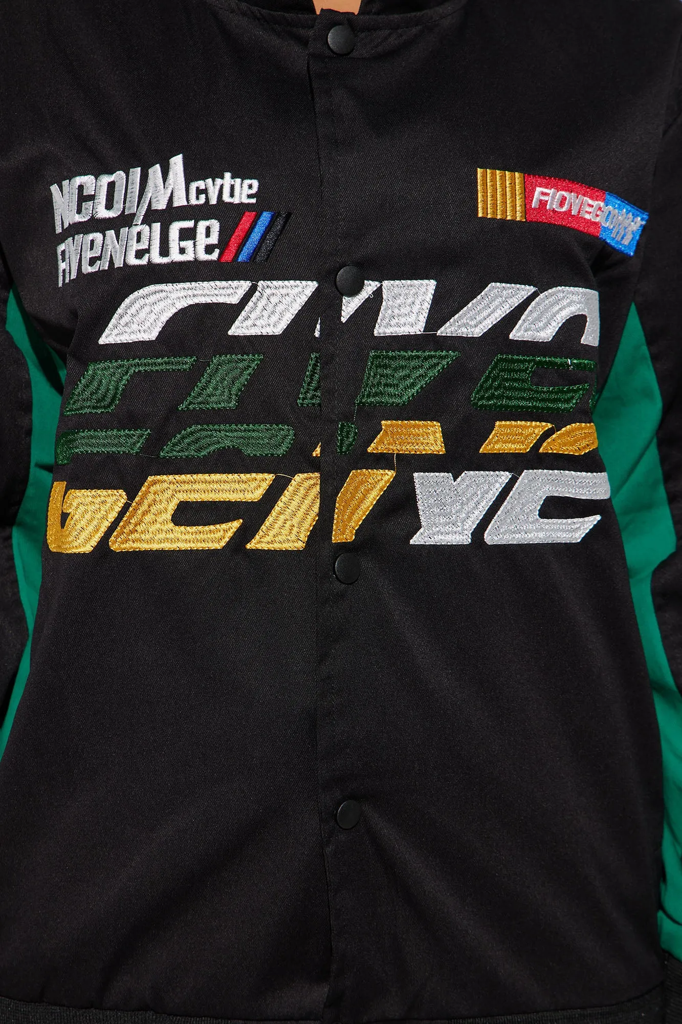 1929 Racer Bomber Jacket - Black/Green