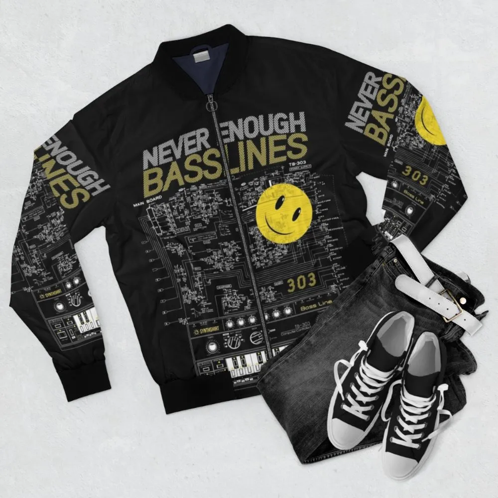 303 / Never Enough Basslines Bomber Jacket - Synth and Electronic Music