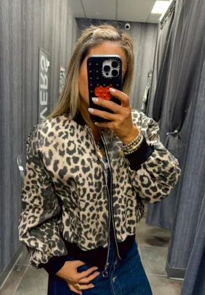 6218 Leopard bomber jacket