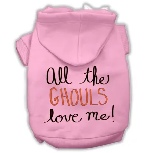 All The Ghouls Screenprint Dog Hoodie Light Pink Xxl (18)