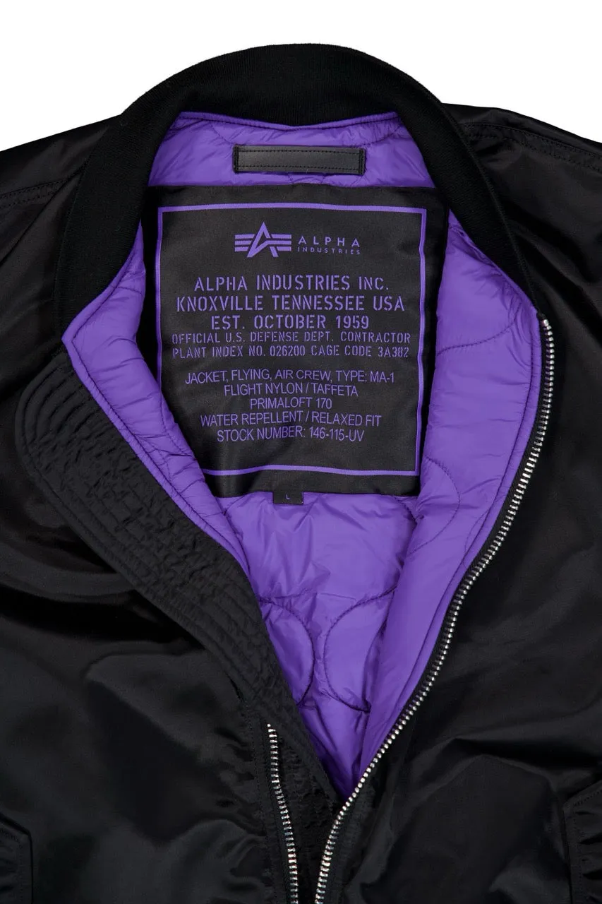 Alpha Industries UV MA-1 Bomber Jacket - Black