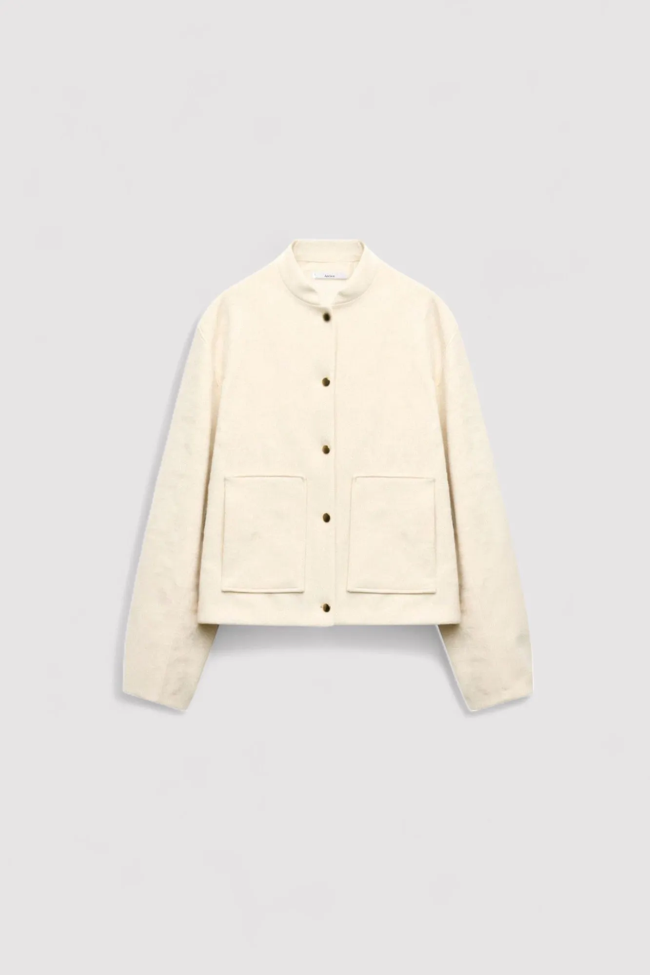 Ancien | Women's Luxury Button Pockets Stand Collar Bomber Jacket