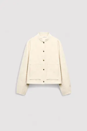 Ancien | Women's Luxury Button Pockets Stand Collar Bomber Jacket