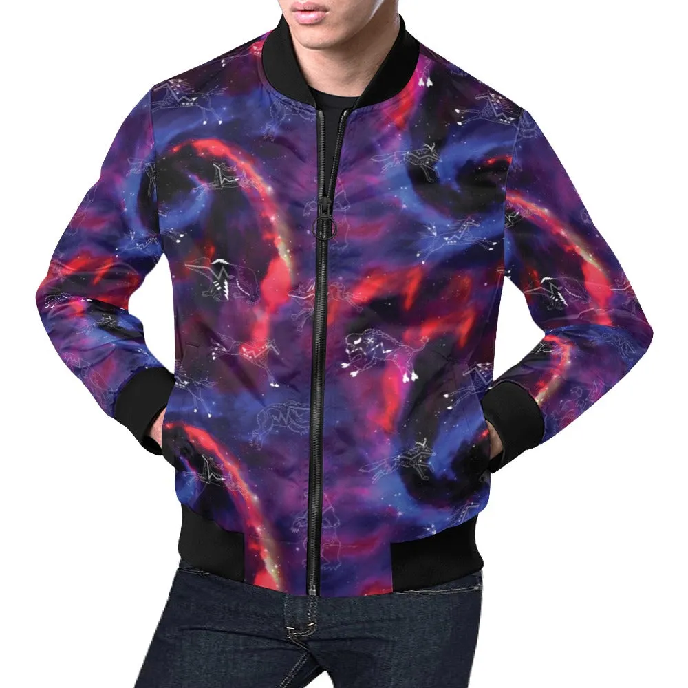 Animal Ancestors 3 Blue Pink Swirl Bomber Jacket for Men