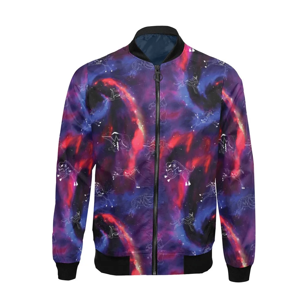 Animal Ancestors 3 Blue Pink Swirl Bomber Jacket for Men