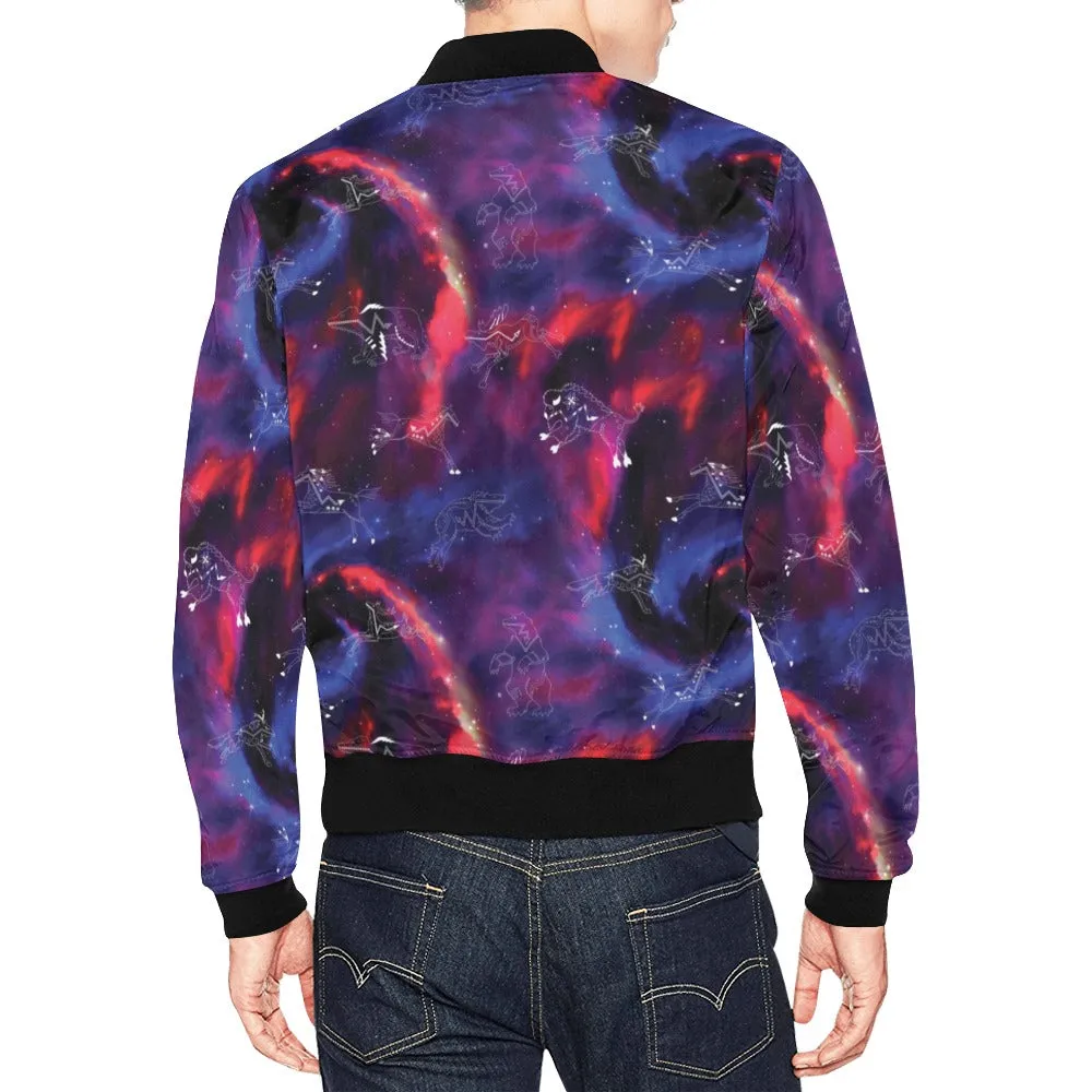 Animal Ancestors 3 Blue Pink Swirl Bomber Jacket for Men