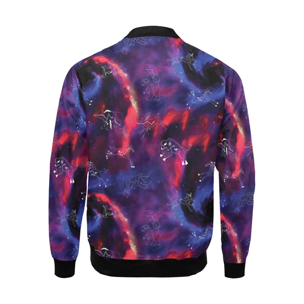 Animal Ancestors 3 Blue Pink Swirl Bomber Jacket for Men