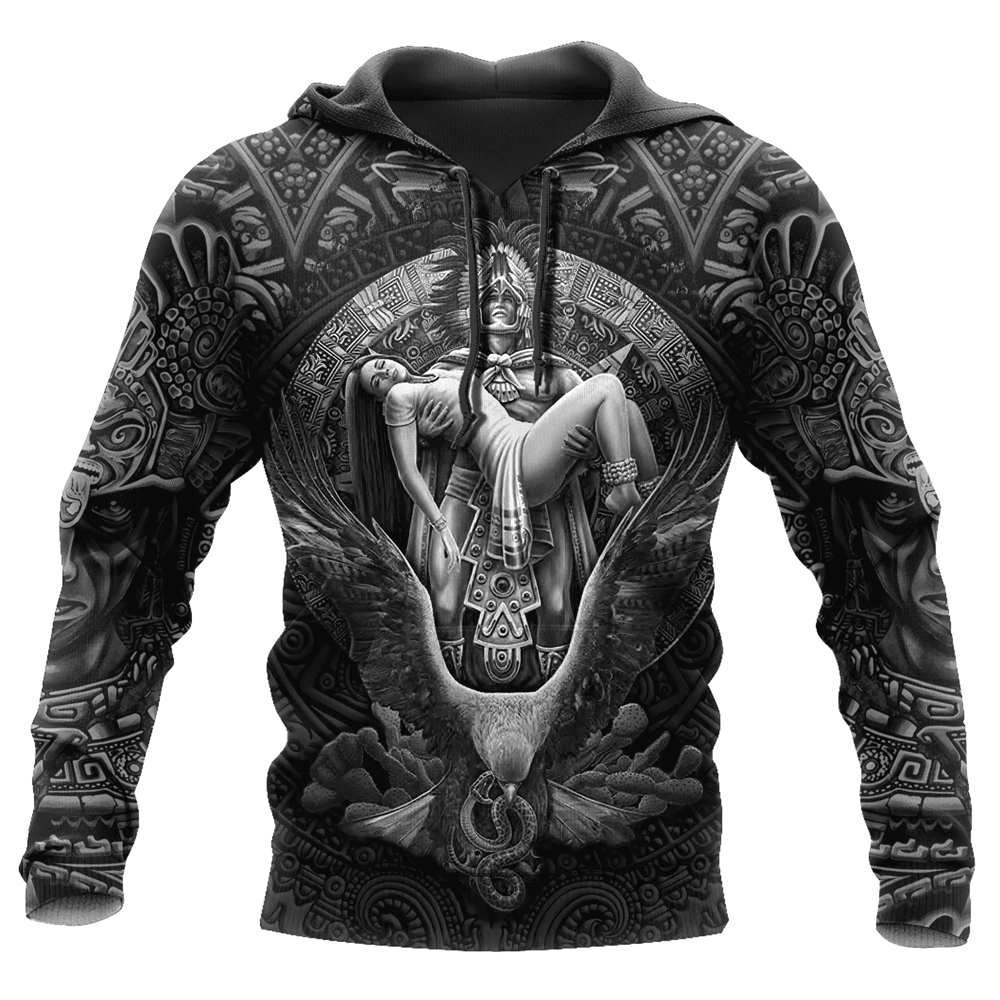 Aztec Day Of The Dead Queen All Over Printed Unisex Hoodie, Aztec Queen Hoodies 3D