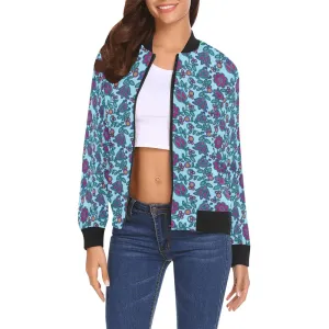 Beaded Nouveau Marine Bomber Jacket for Women