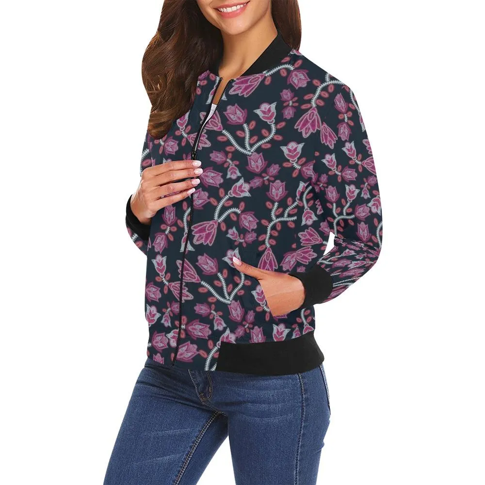 Beaded Pink Bomber Jacket for Women