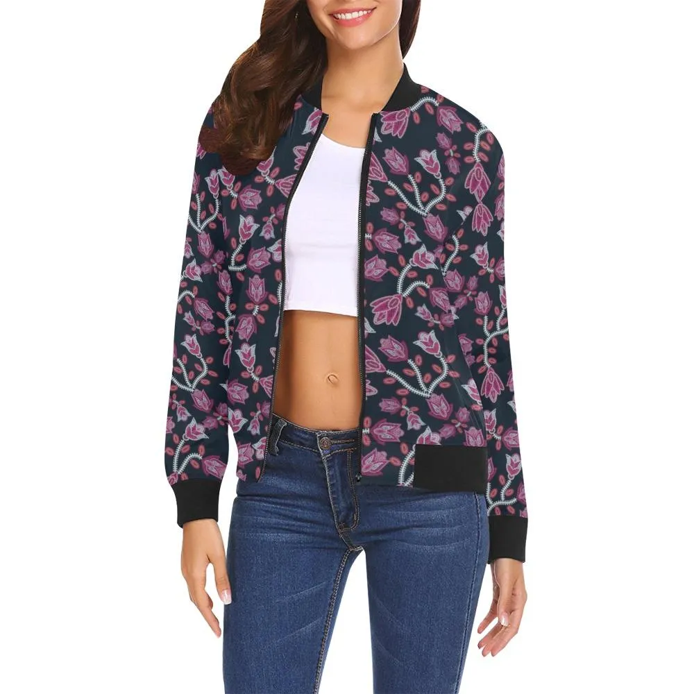 Beaded Pink Bomber Jacket for Women