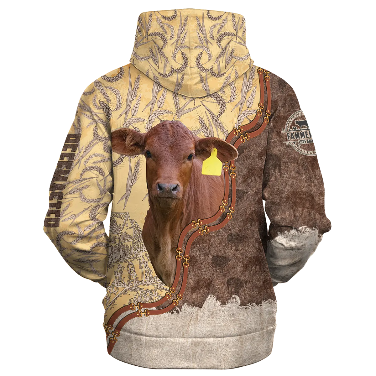 Beefmaster Lovers In Barley Pattern Hoodie, Animal Hoodie 3D Print