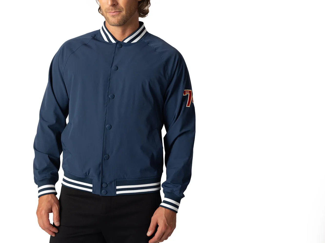 BIKE Varsity Bomber Jacket Navy