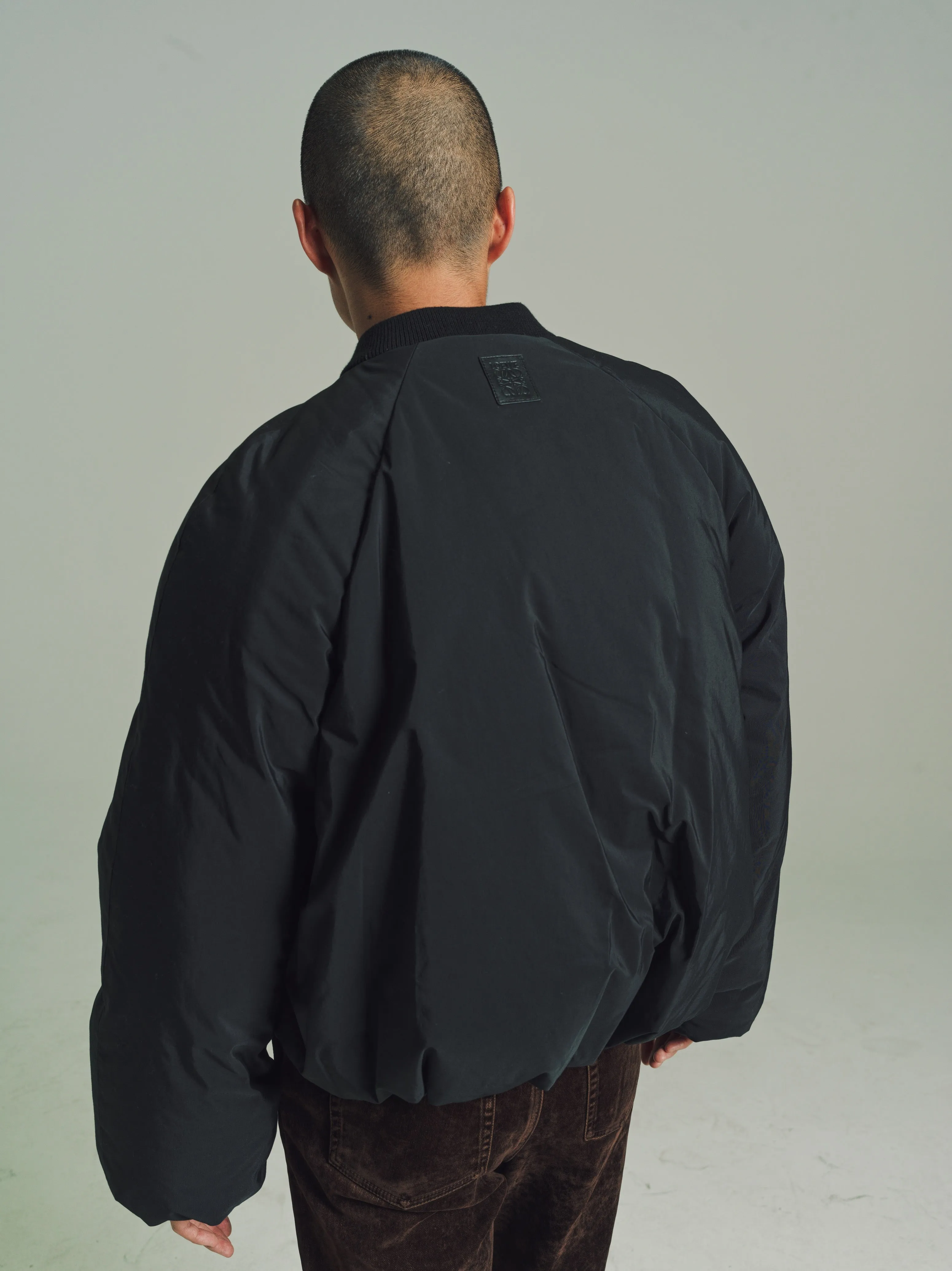 Black Padded Bomber Jacket