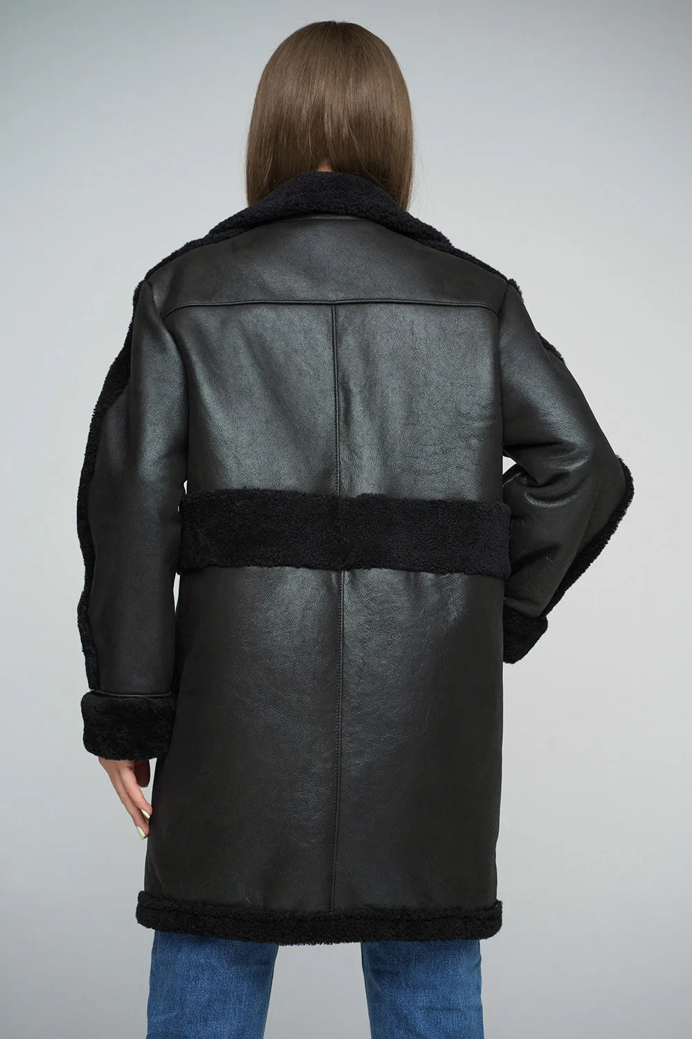 Black Sheepskin Bomber Jacket