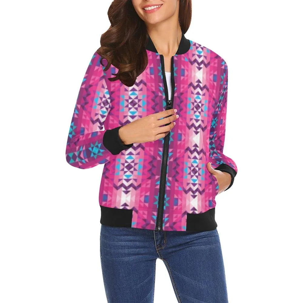 Bright Wave Bomber Jacket for Women