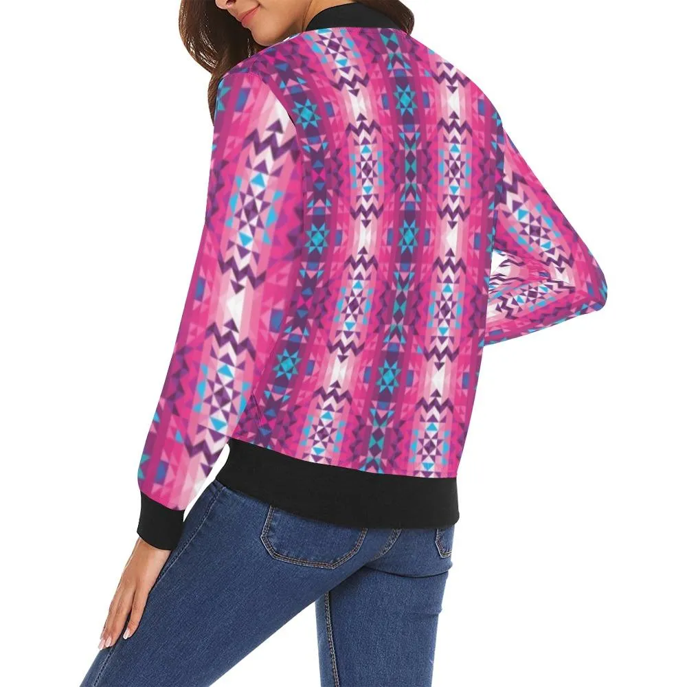 Bright Wave Bomber Jacket for Women