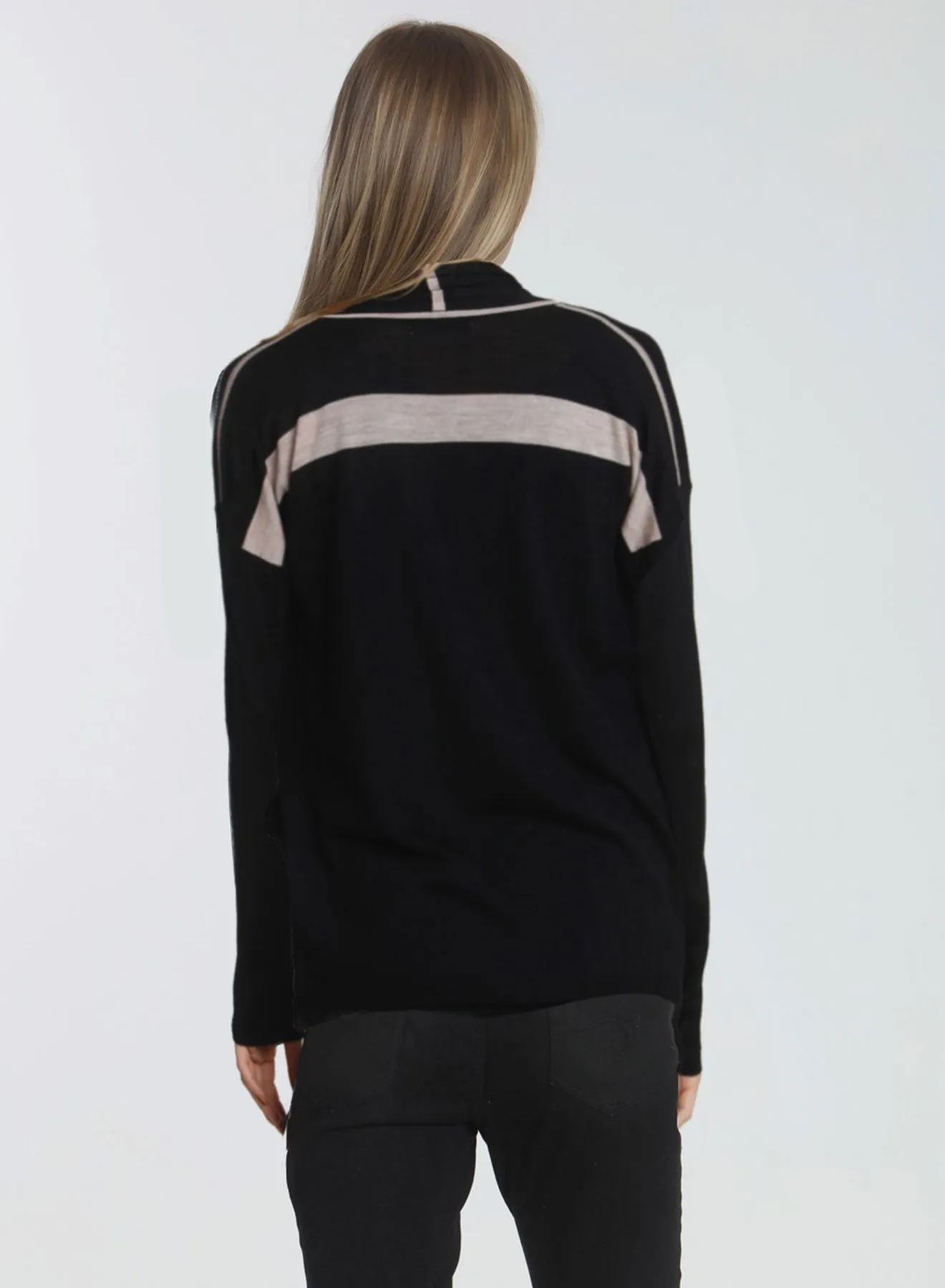 Brooklyn Drape Cardigan - Black