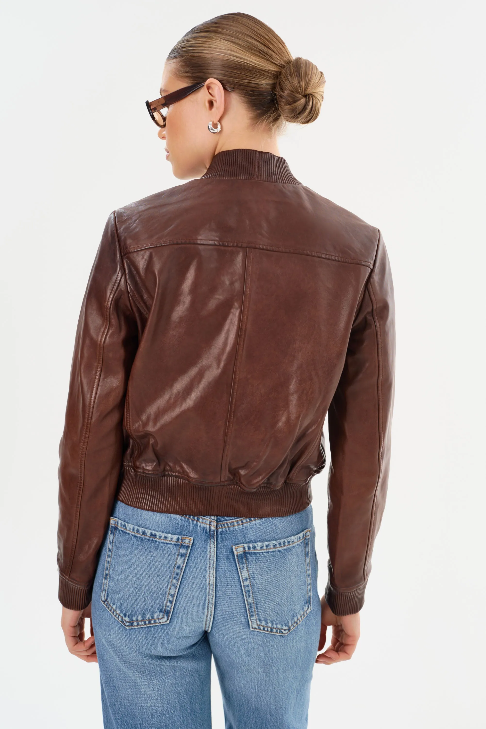 CANDACE | Leather Bomber Jacket