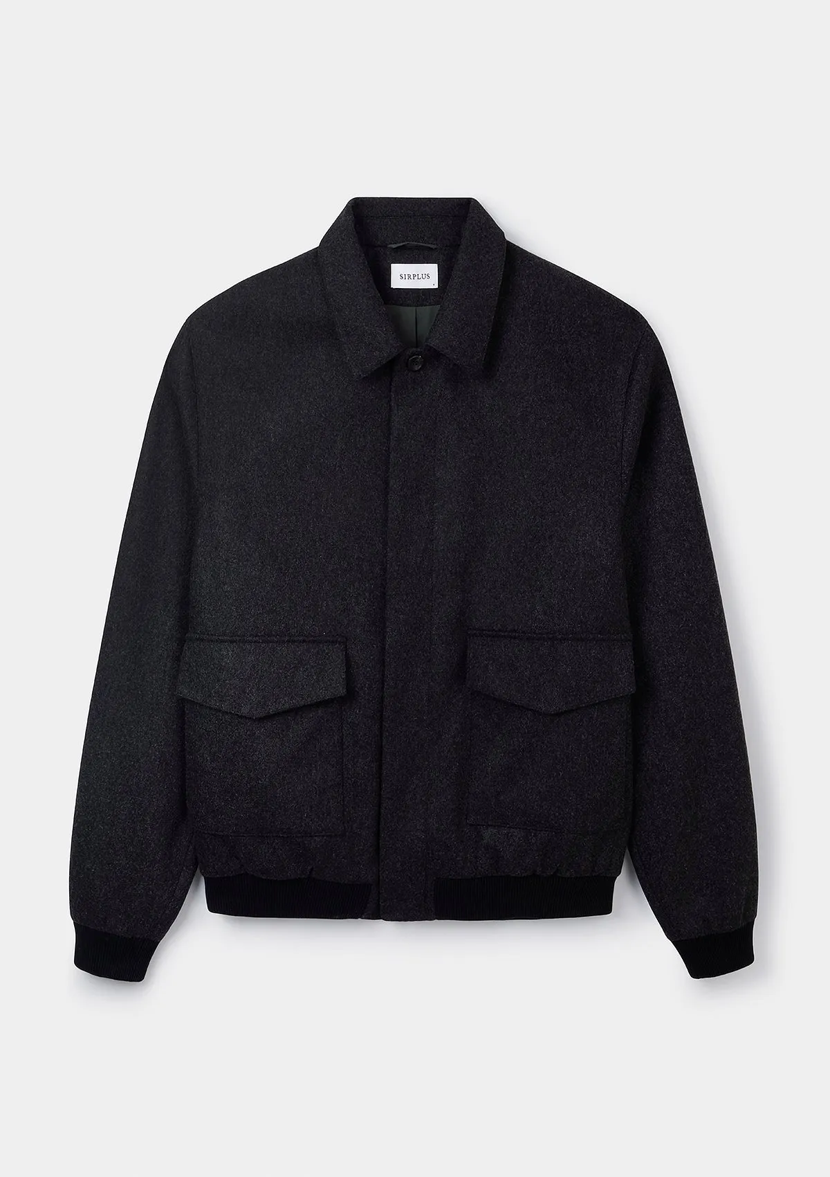 Charcoal Wool Flight Jacket