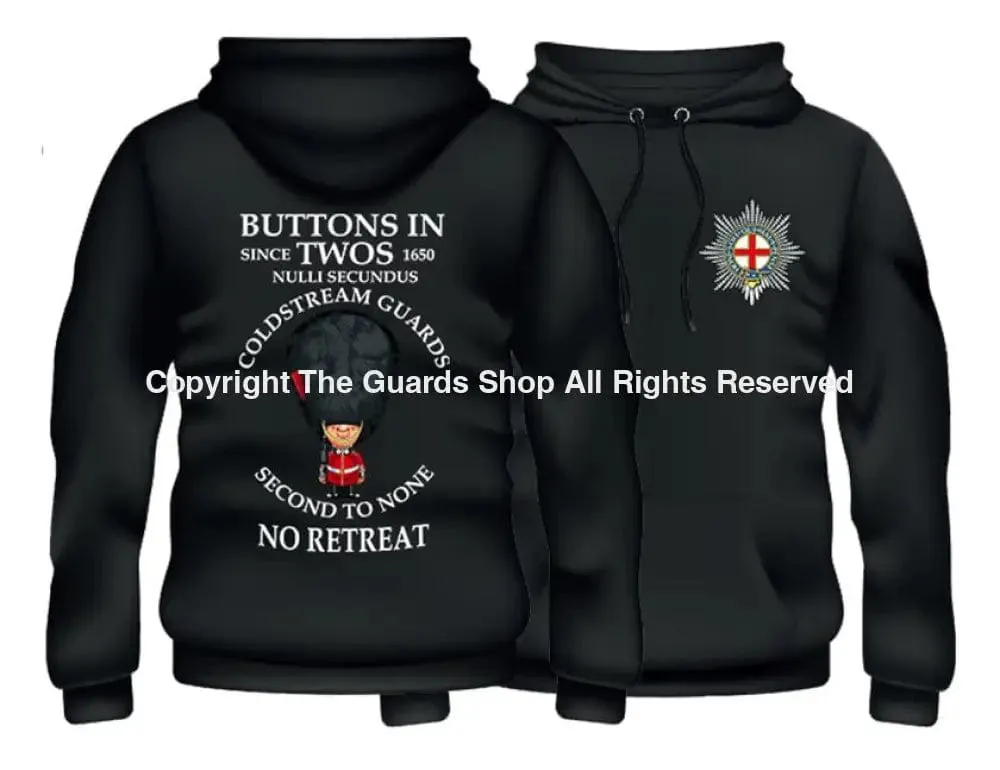 COLDSTREAM GUARDS Buttons In TWO's Double Side Printed Hoodie