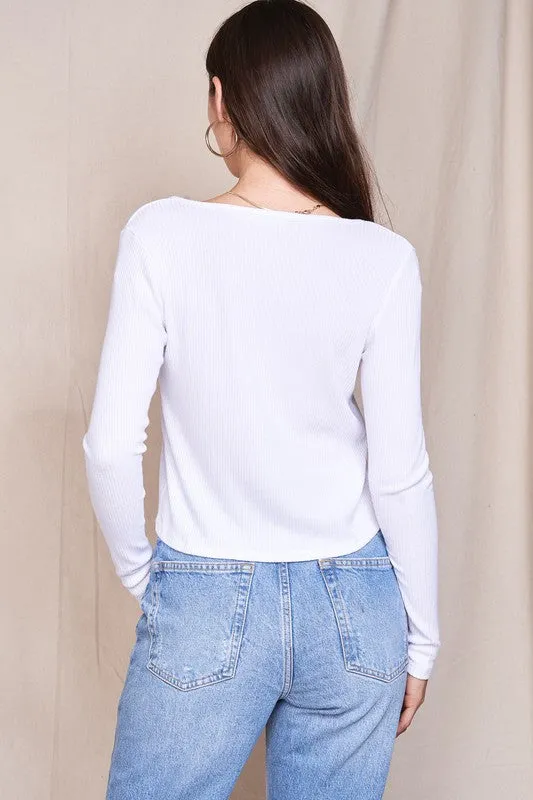 CROPPED RIBBED CARDIGAN (WHITE)