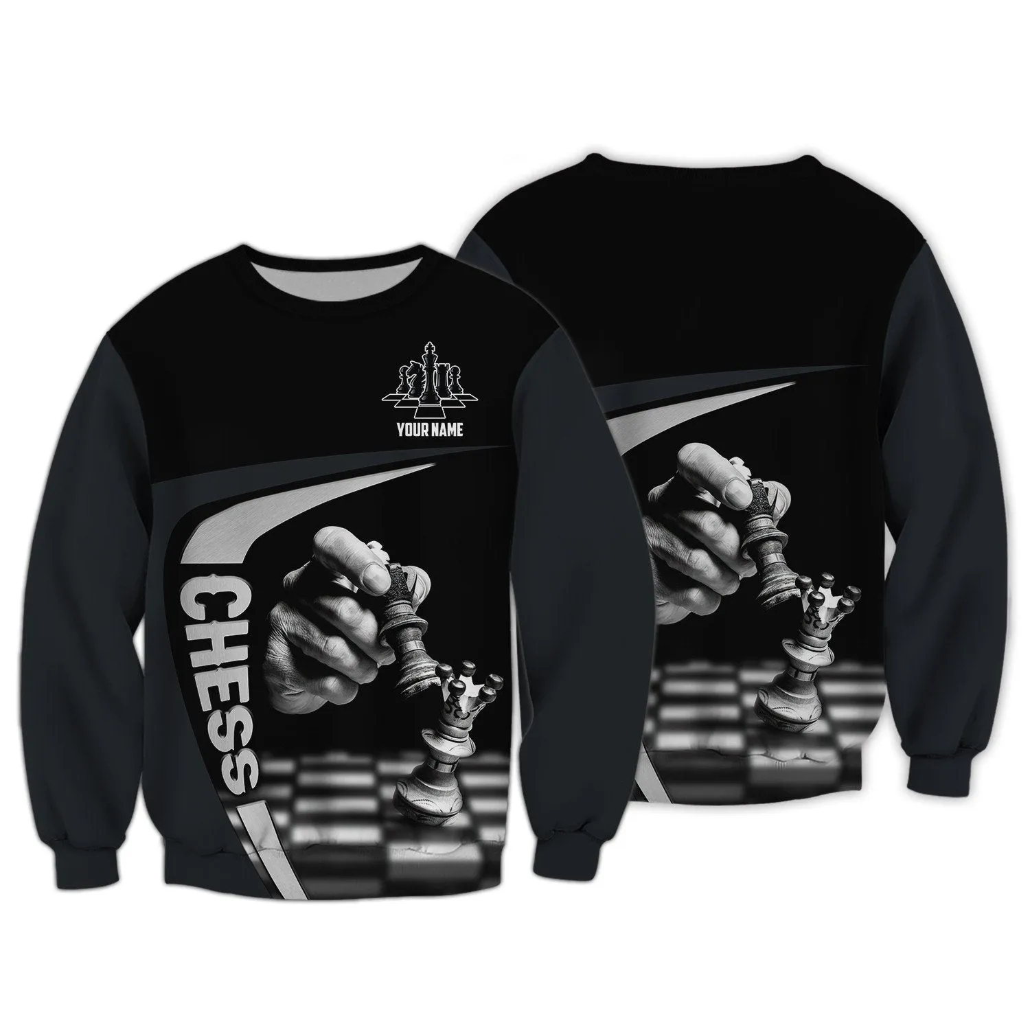 Custom Name Chess Sweatshirt, Chess Lover Shirt, Shirt for Chess Club