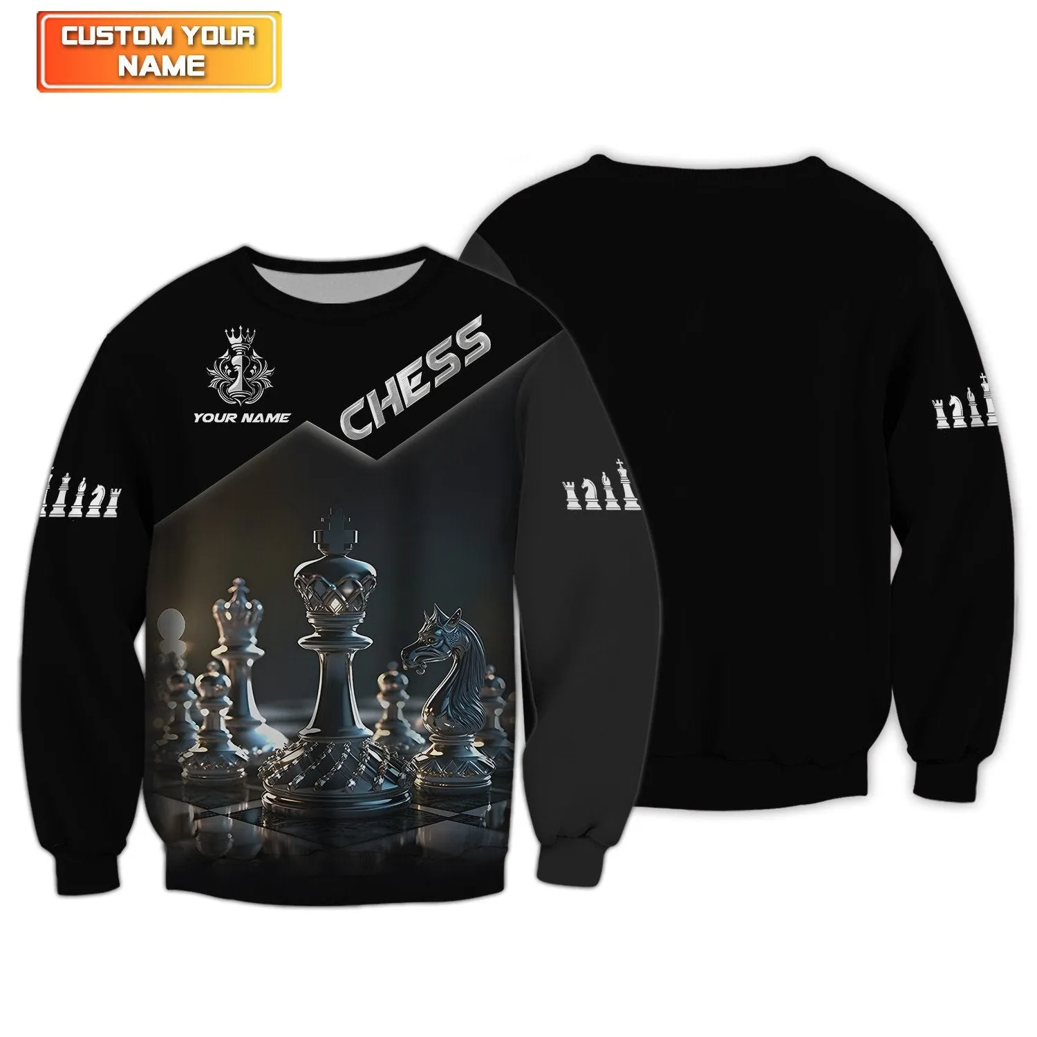 Custom Name Chess Sweatshirt, Chess Lover Shirt, Shirt for Chess Club