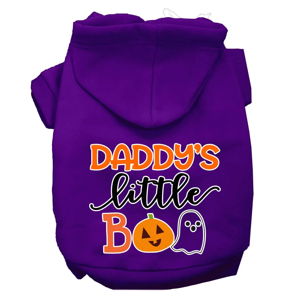 Daddy's Little Boo Screen Print Dog Hoodie Purple Xs