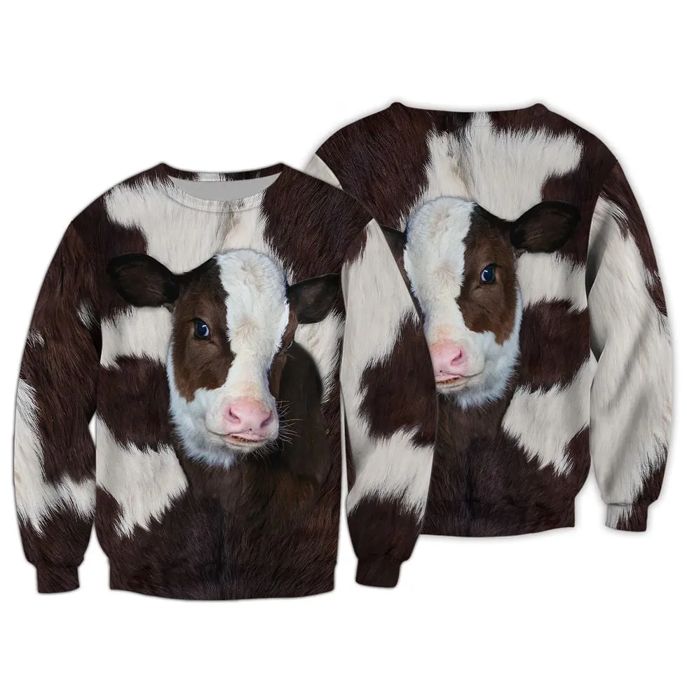 Dairy Cow Pattern 3D Full Print Sweatshirt Christmas Shirts