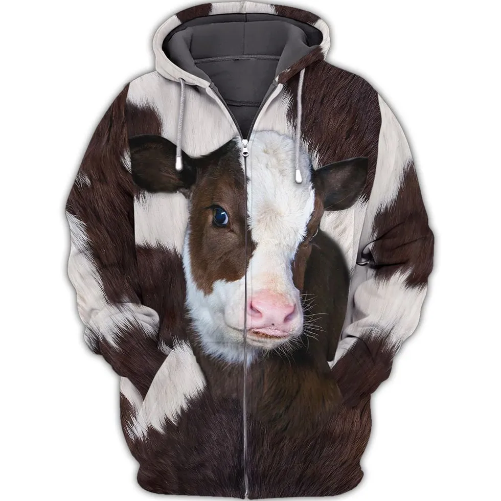 Dairy Cow Pattern 3D Full Print Sweatshirt Christmas Shirts