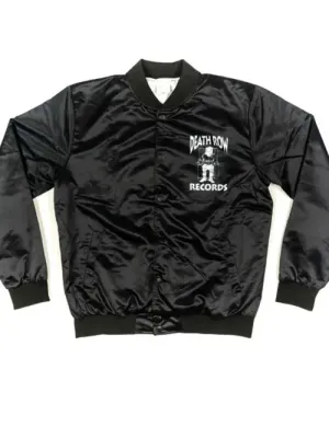 Death Row Black Varsity Satin Bomber Jacket