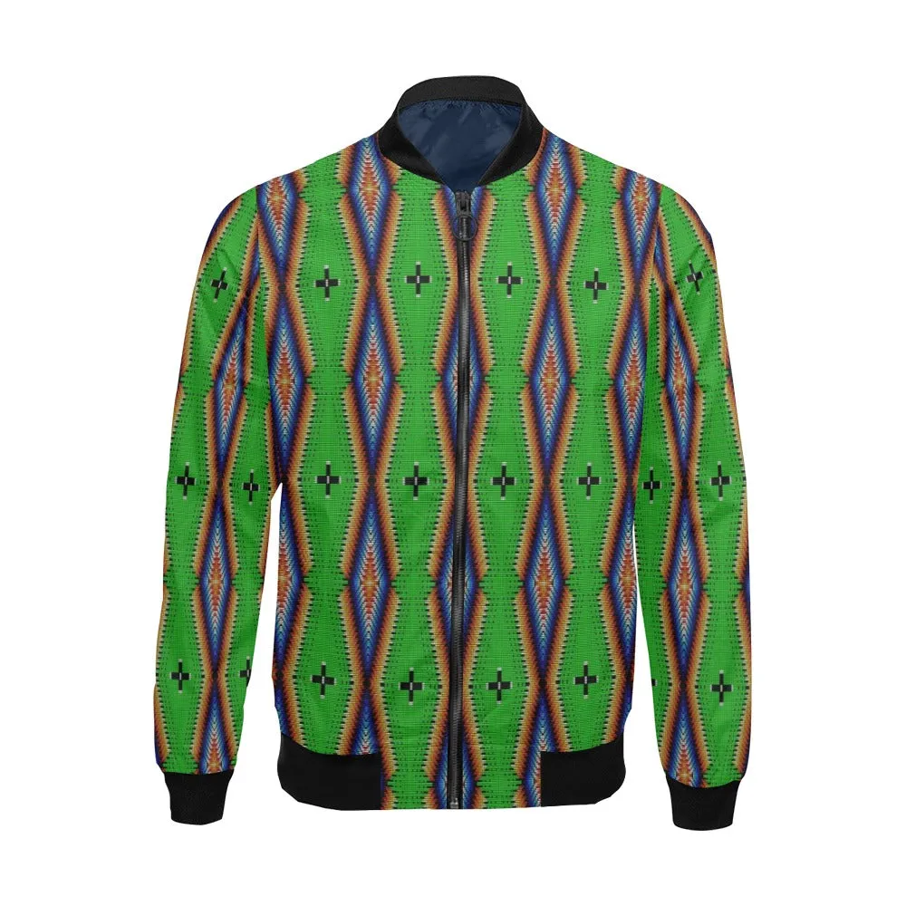 Diamond in the Bluff Lime All Over Print Bomber Jacket for Men