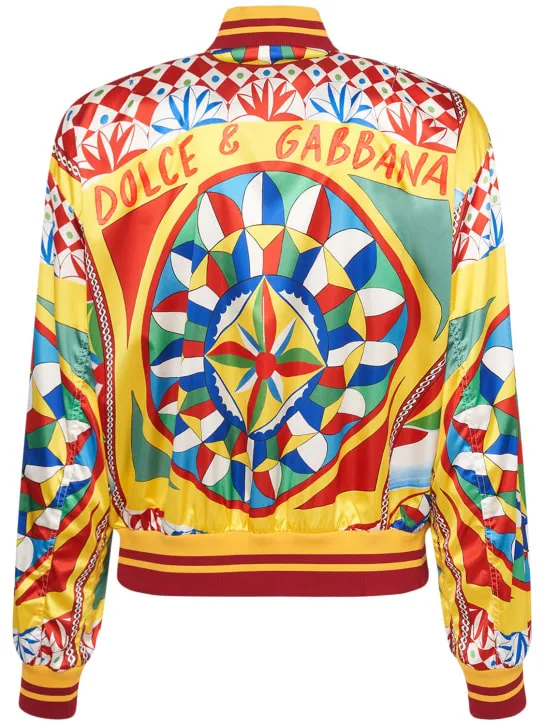 Dolce&amp;Gabbana   Carretto printed nylon bomber jacket 