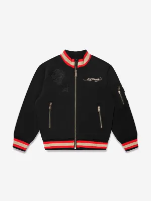 ED Hardy Boys Gold Label Bomber Jacket in Black