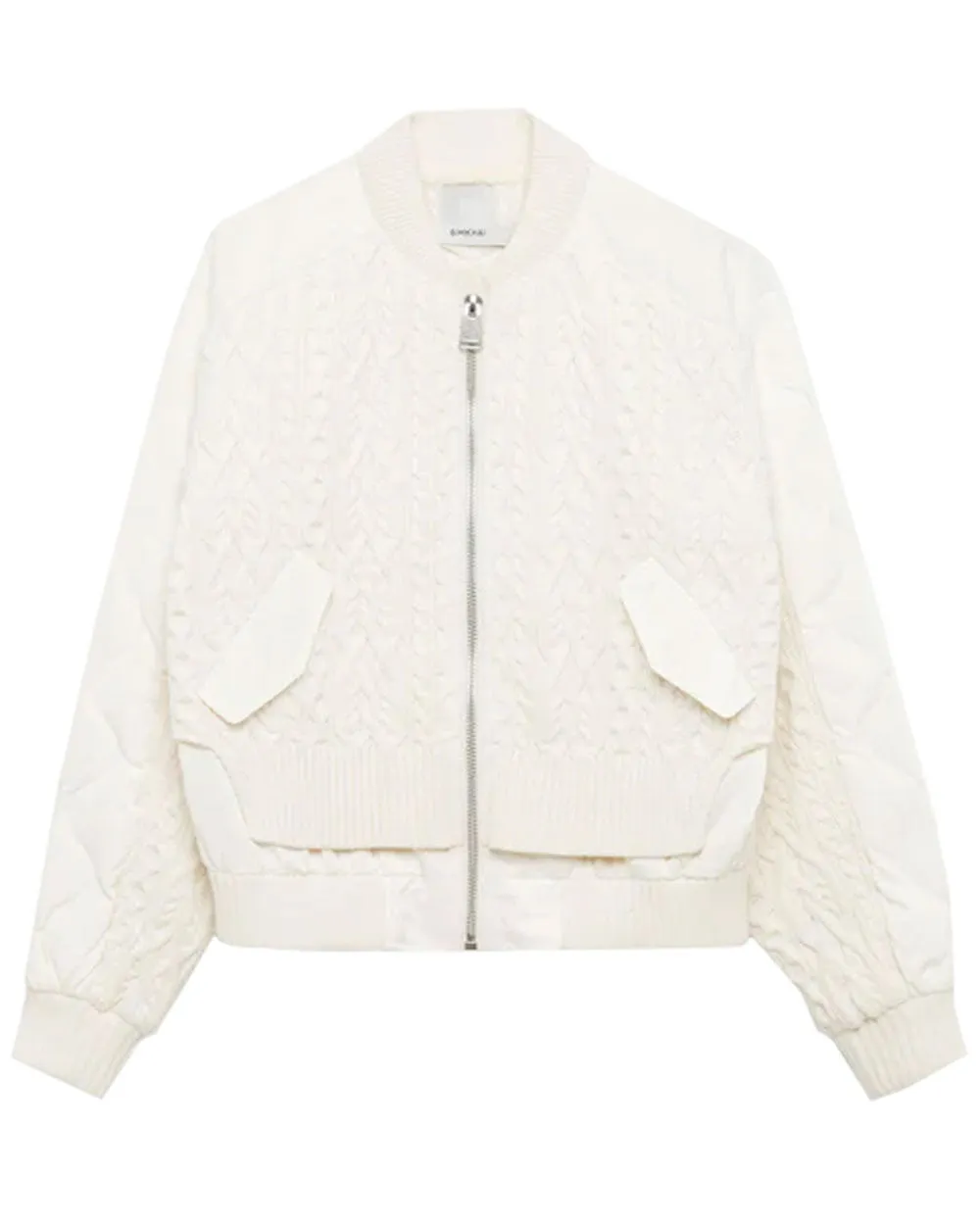 Eggshell Rollins Zip Bomber Jacket