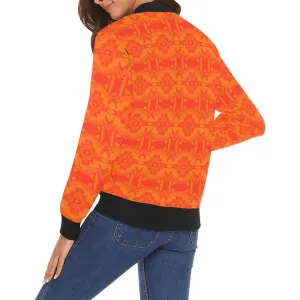 Fancy Orange Bomber Jacket for Women