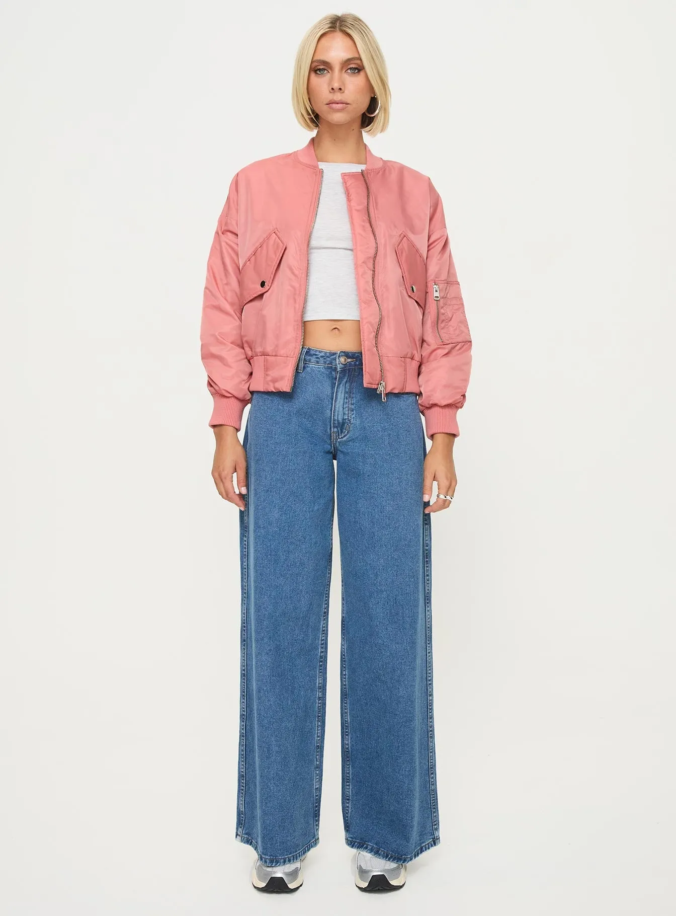 Fashionkova Regarn Bomber Jacket Dusted Rose