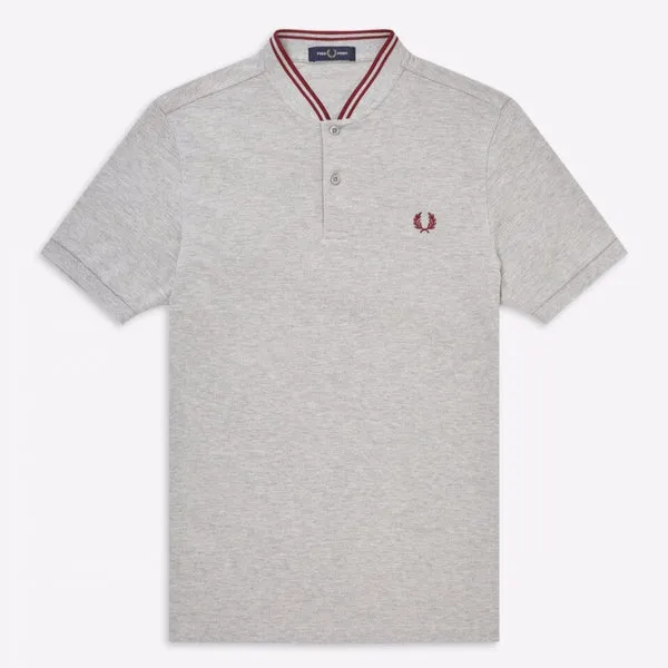 Fred Perry Bomber Pique Shirt Grey Marl