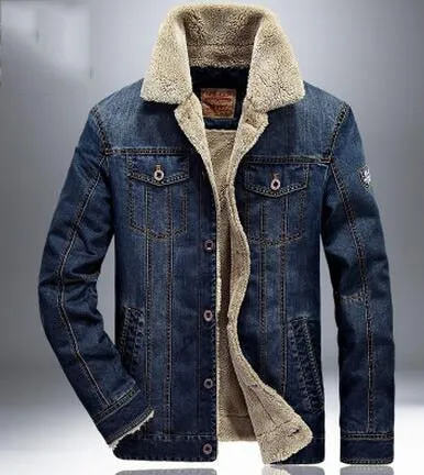 Fur Inside Long Sleeve Denim Jacket