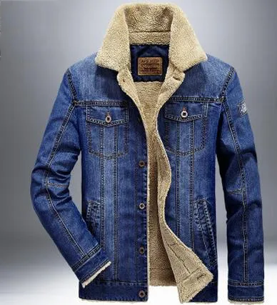 Fur Inside Long Sleeve Denim Jacket