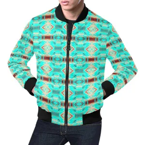 Gathering Earth Turquoise All Over Print Bomber Jacket for Men