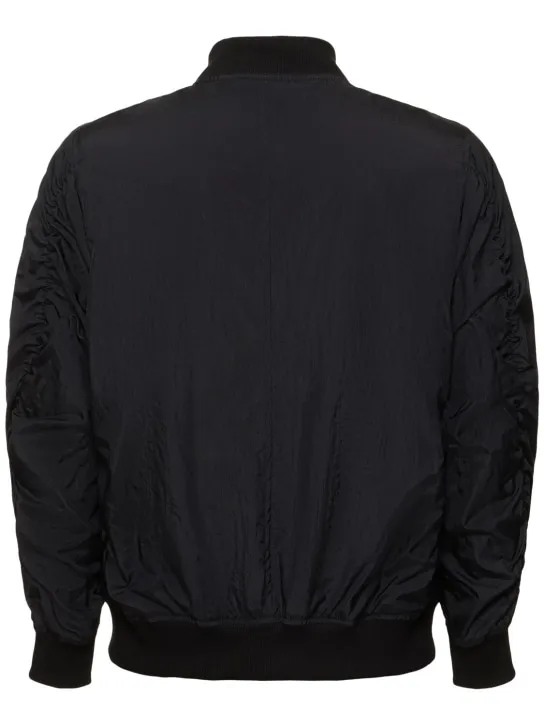 Giorgio Brato   Wrinkled leather &amp; nylon bomber jacket 