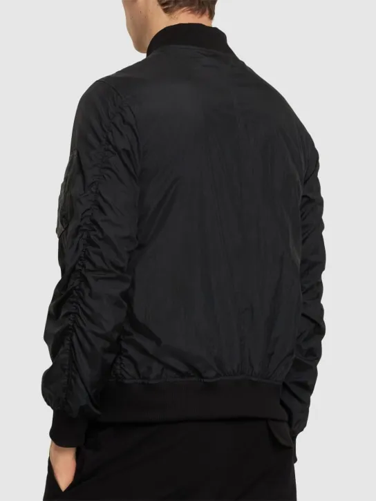 Giorgio Brato   Wrinkled leather &amp; nylon bomber jacket 