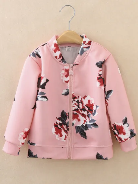 Girls Beautiful Rose Bomber Jacket