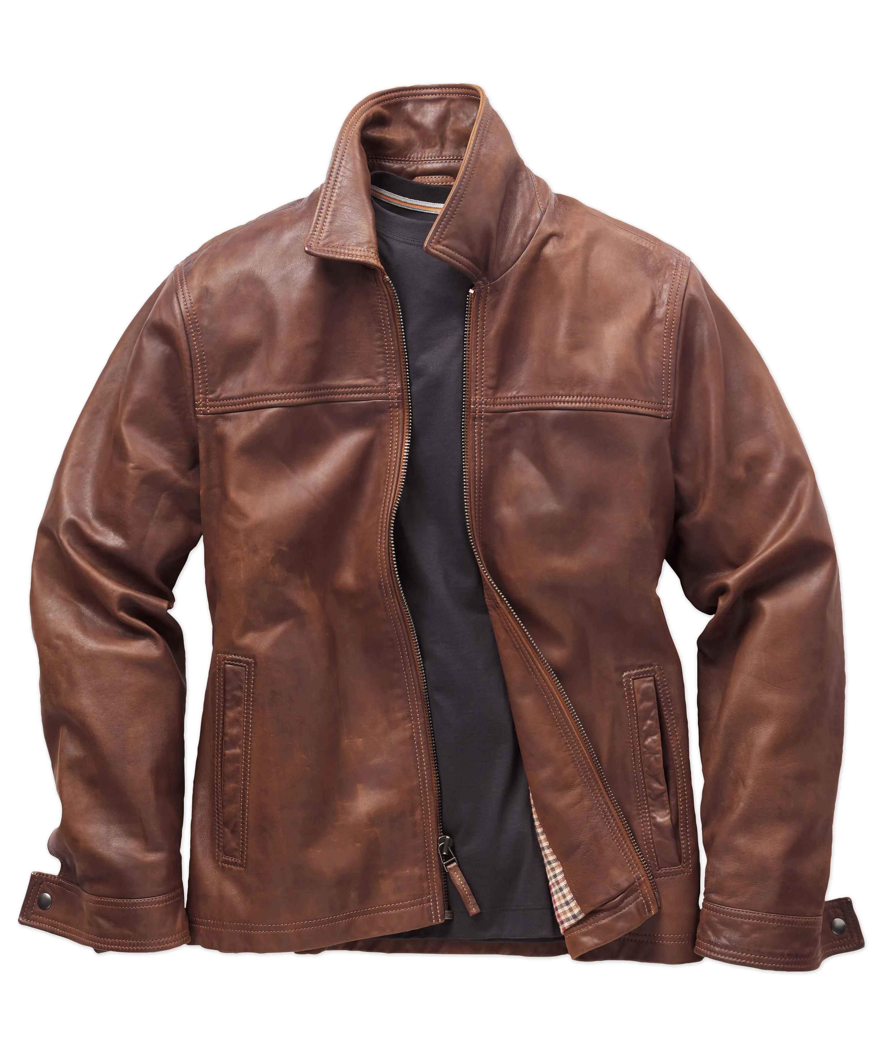 Goat Napa Leather Bomber Jacket