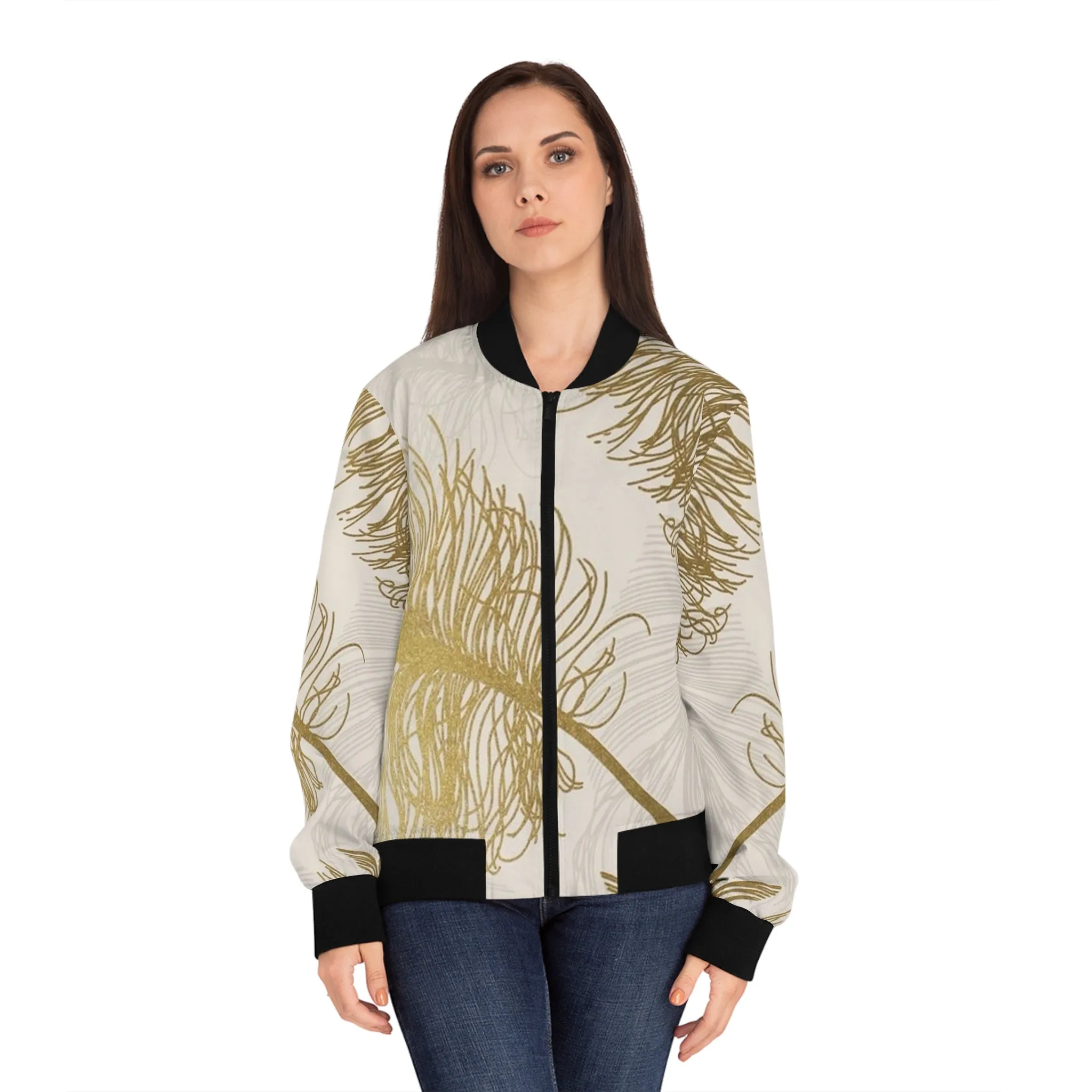 Golden Feathers - Inovax Women's Bomber Jacket