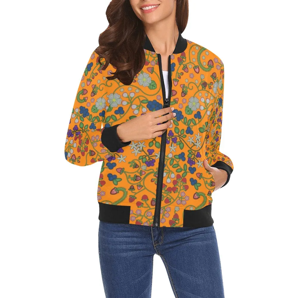 Grandmother Stories Carrot All Over Print Bomber Jacket for Women