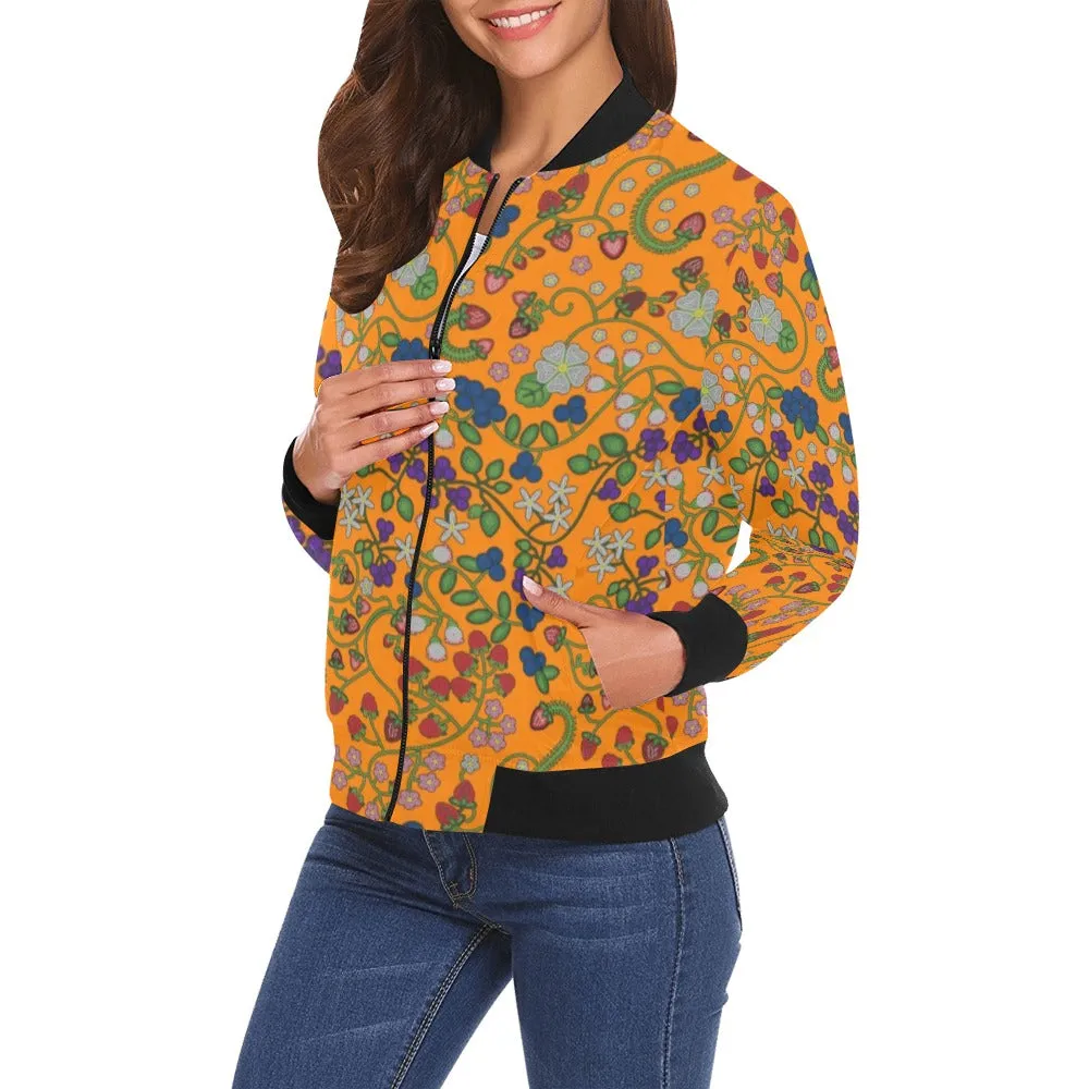 Grandmother Stories Carrot All Over Print Bomber Jacket for Women