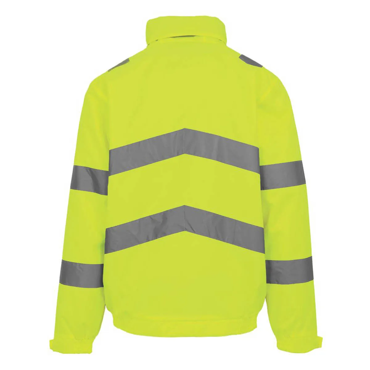 Hi-Vis Jacket Yellow Reflective Waterproof Pockets Zipped Large 41.5" Chest